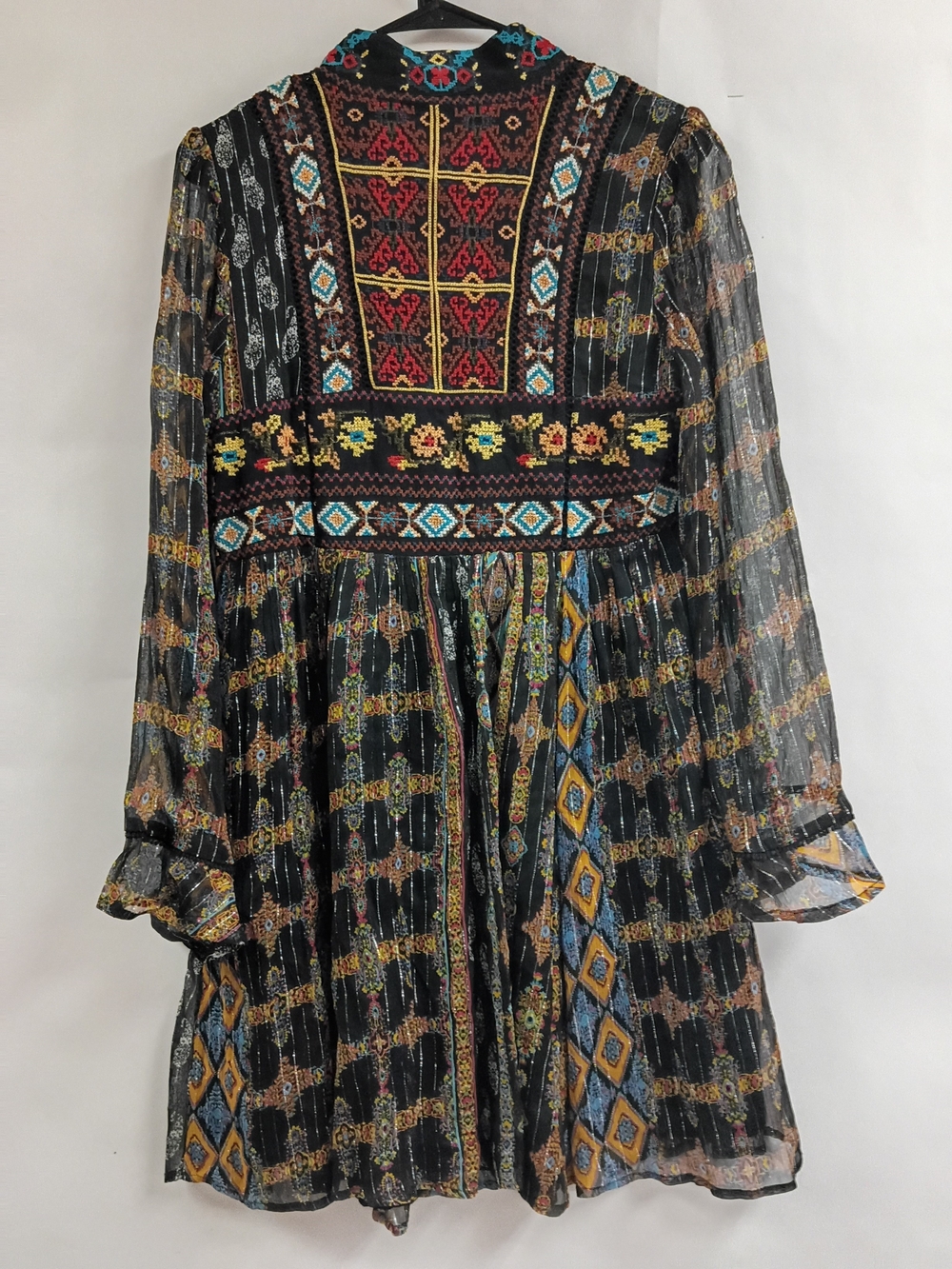 Anthropologie Akemi + Kin "Sheria" Metallic Embroidered Dress - Picture 3 of 9